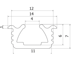 Profilé aluminium de guidage 9015 (12 × 7 mm)