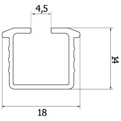 Profilé aluminium 9220 (18 × 14 mm)