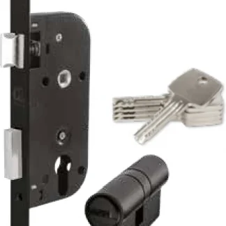 Serrure Q65 avec cylindre Q2 – Finition Noir
