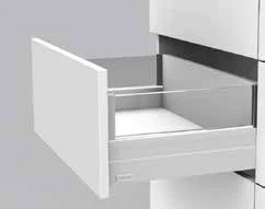 Tandembox slim hydraulique sortie totale 16 mm avec éléments d&rsquo;insertion latérale en verre ALPHABOX