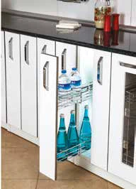 Porte bouteilles / épices coulisse tandem sortie totale