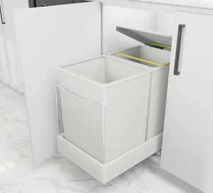 Poubelle coulissante 14 + 14 L (273 x 430 x 430)